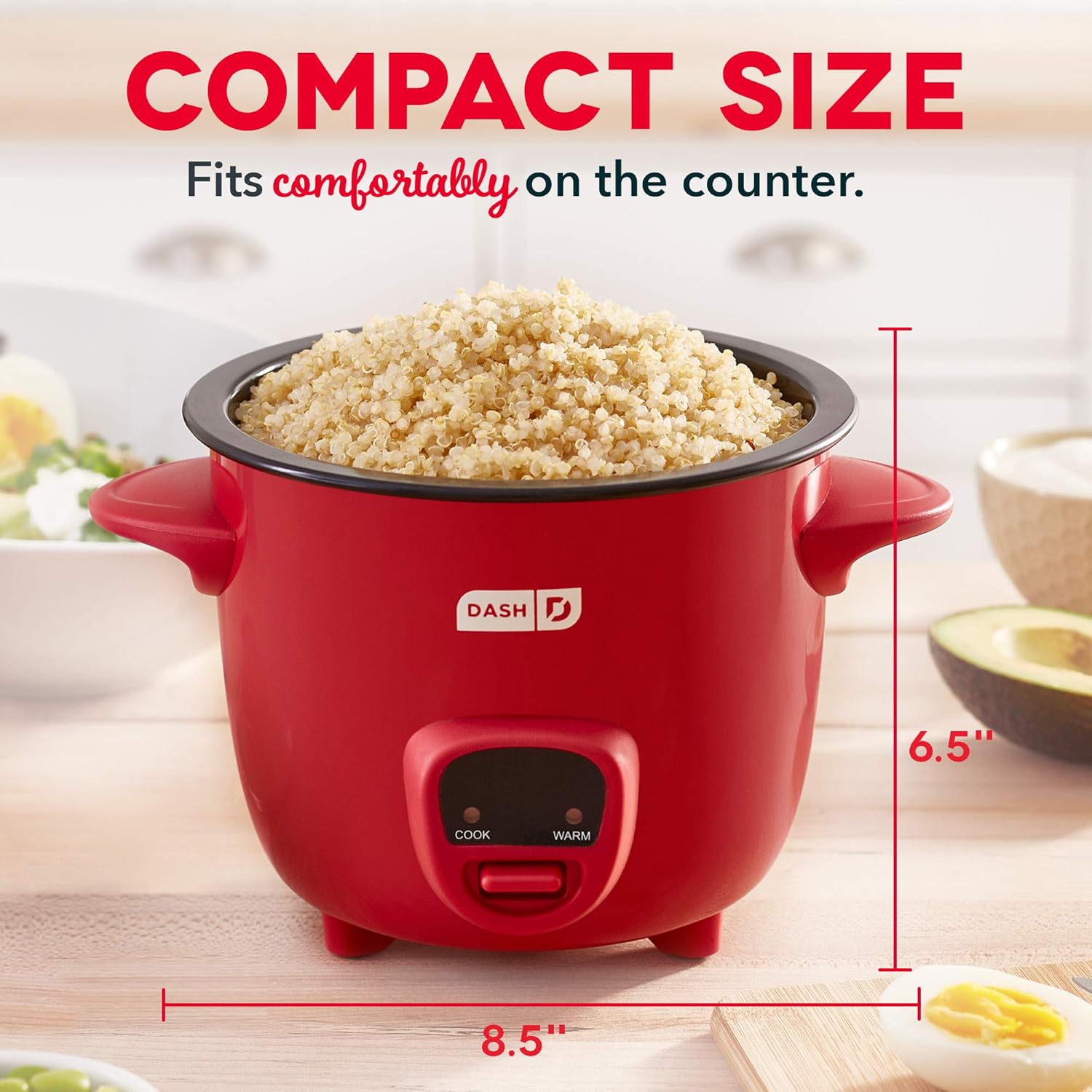 DASH Mini Rice Cooker Steamer with Removable Nonstick Pot, Keep Warm Function & Recipe Guide, .5 Quart, for Soups, Stews, Grains & Oatmeal - Aqua
