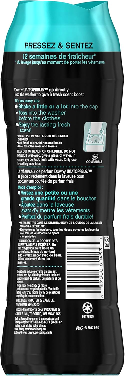 Downy Unstopables In Wash Scent Booster Beads, Fresh Scent, 24 oz, Downy Scent Booster Beads, Unstoppable Laundry Beads, Odor Protection