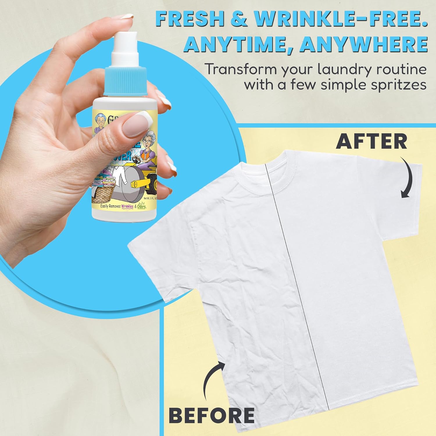 Grandma's Secret Spot Remover Laundry Spray - Chlorine, Bleach and Toxin-Free for Clothes - Fabric Stain Remover Removes Oil, Paint, Blood and Pet Stains - 16 oz & 2 oz Combo, DuoPack