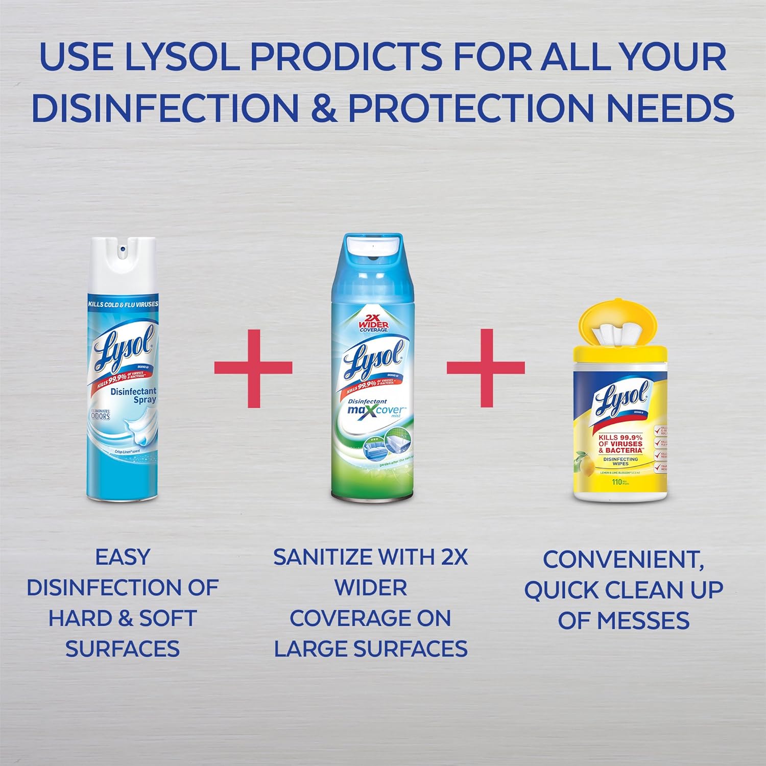 Lysol Disinfectant Spray, Sanitizing and Antibacterial Spray, For Disinfecting and Deodorizing, Lemon Breeze, 19 Fl Oz (Pack of 2), Packaging May Vary