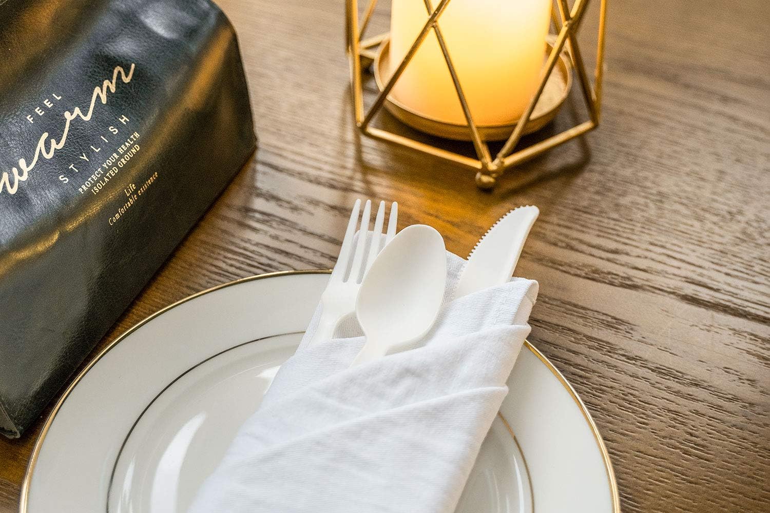 POSATE Heavy Weight Plastic Forks, Clear Disposable, 100 Count