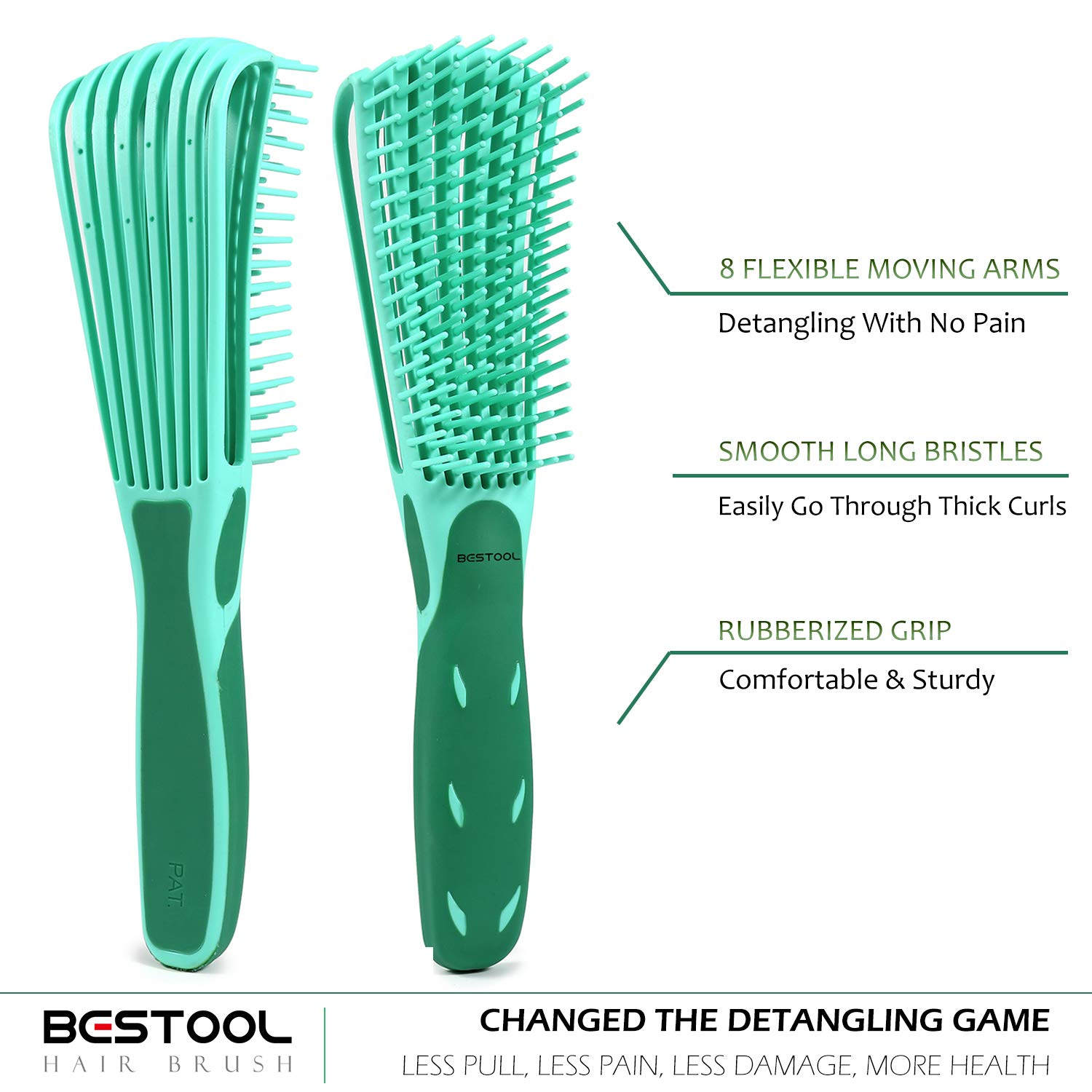 BESTOOL Hair Brush, Detangling Brush for Natural Black and Curly Hair (Pink, Afro 3/4abc), Ideal for Wet or Dry Hair