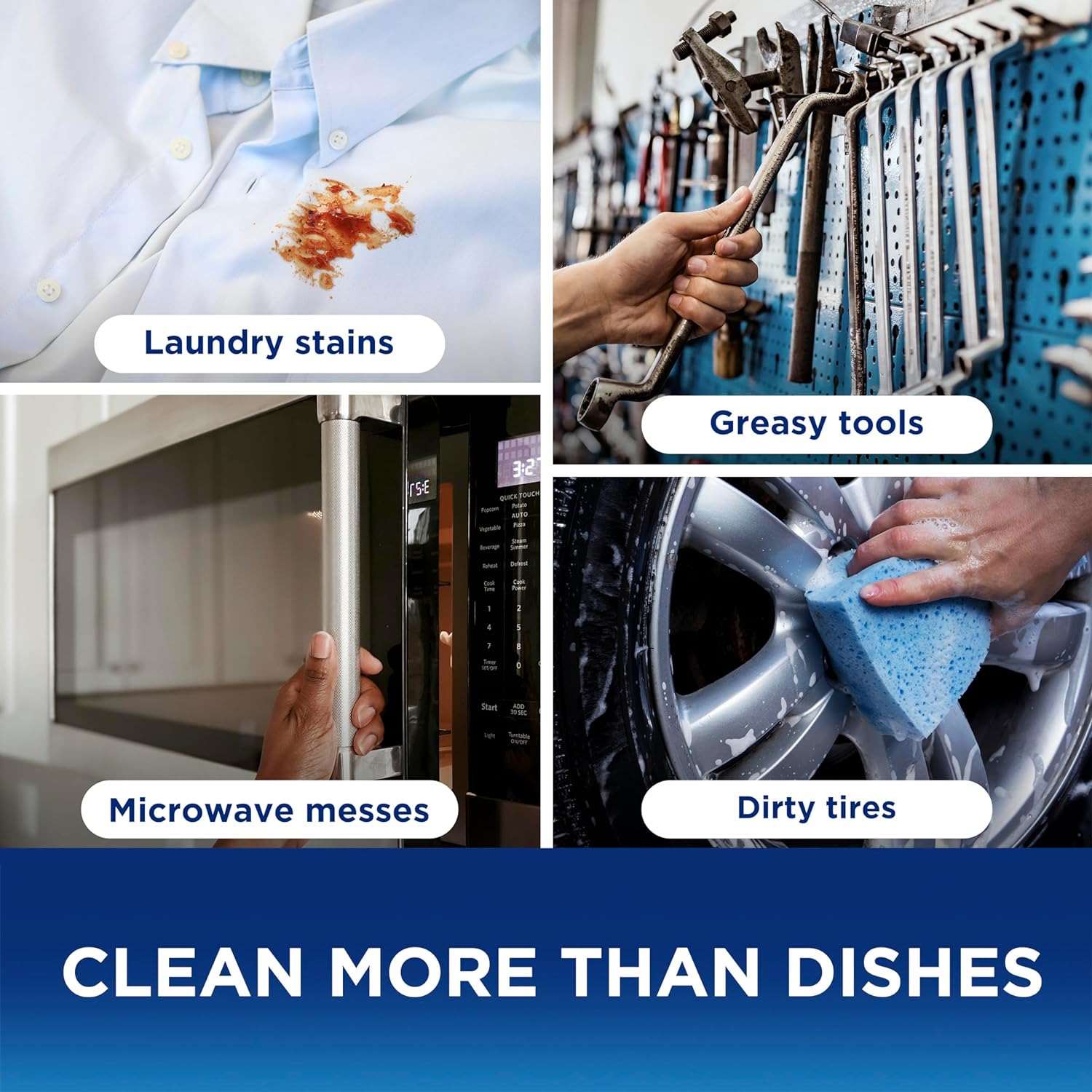 Dawn Dish Soap Squeeze Bottle, EZ-Squeeze Platinum Dish Soap Liquid+Non-Scratch Sponges for Dishes,Refreshing Rain,Includes 3x18oz Bottles+2 Sponges