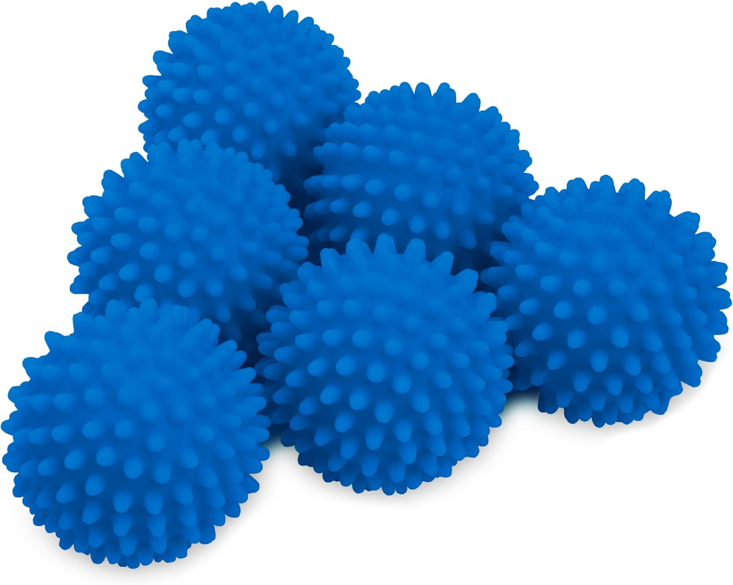 S&T INC. Reusable Dryer Balls, Fabric Softener for Laundry, Blue, 2.5 in, 6 Pack