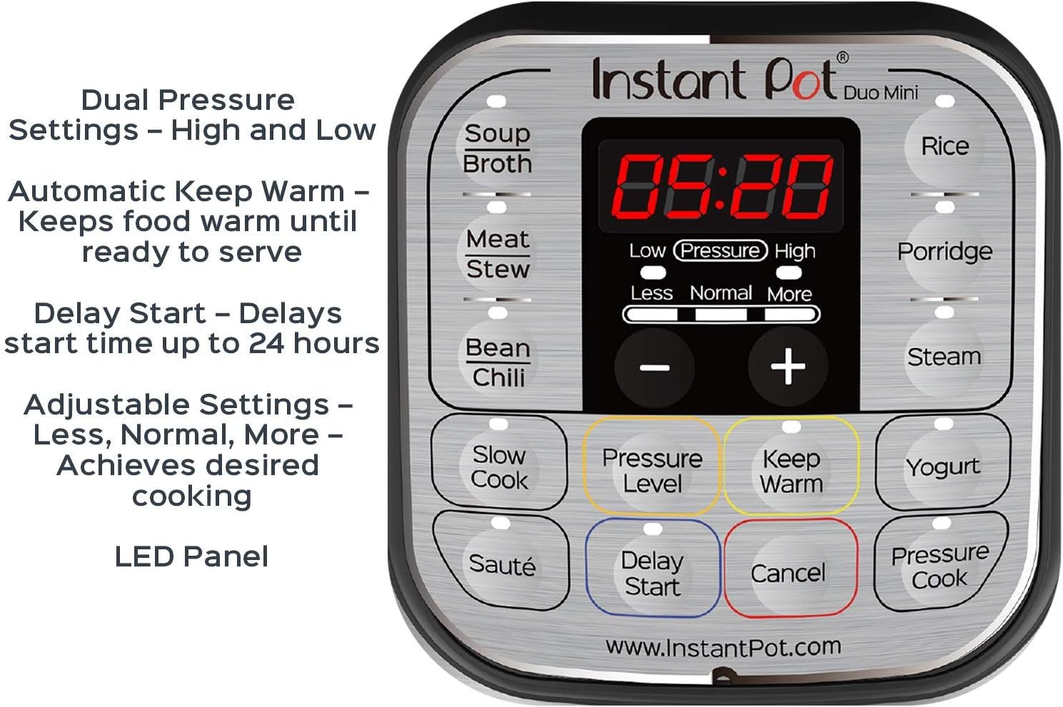 Instant Pot Duo 7-in-1 Electric Pressure Cooker, Slow Cooker, Rice Cooker, Steamer, Sauté, Yogurt Maker, Warmer & Sterilizer, Includes App With Over 800 Recipes, Stainless Steel, 6 Quart