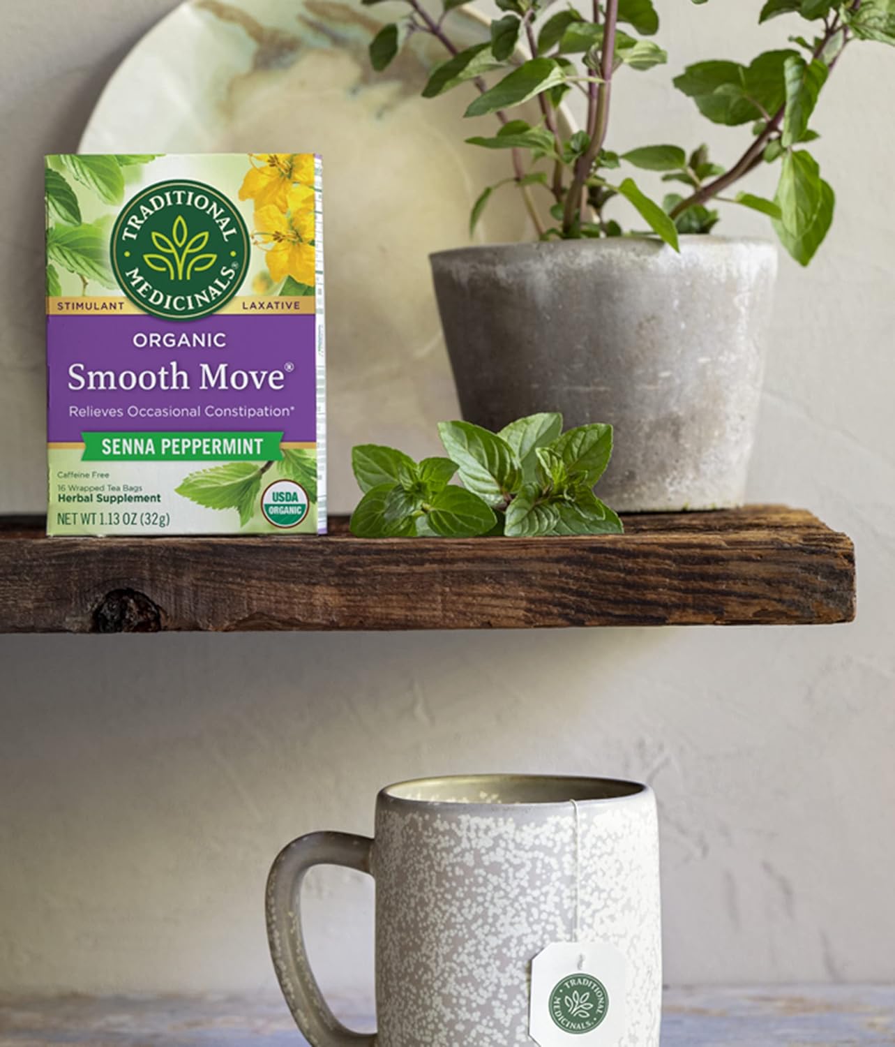 Traditional Medicinals Smooth Move, Helps Relieve Constipation Overnight, 16 Teabags