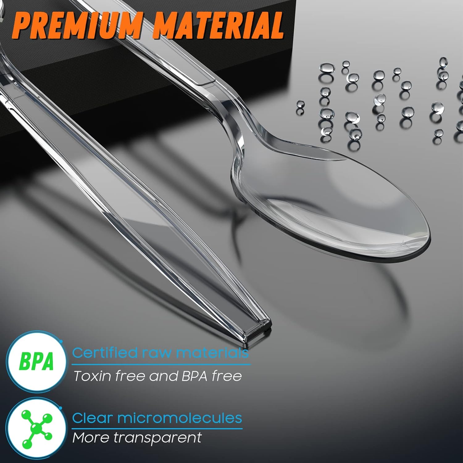 360 Count Plastic Silver Ware Heavy Duty, 120 Forks, 120 Spoons, 120 Knives, Heat Resistant & BPA Free Disposable SilverWare, Disposable Cutlery set, Premium Clear Utencils for Party Supply