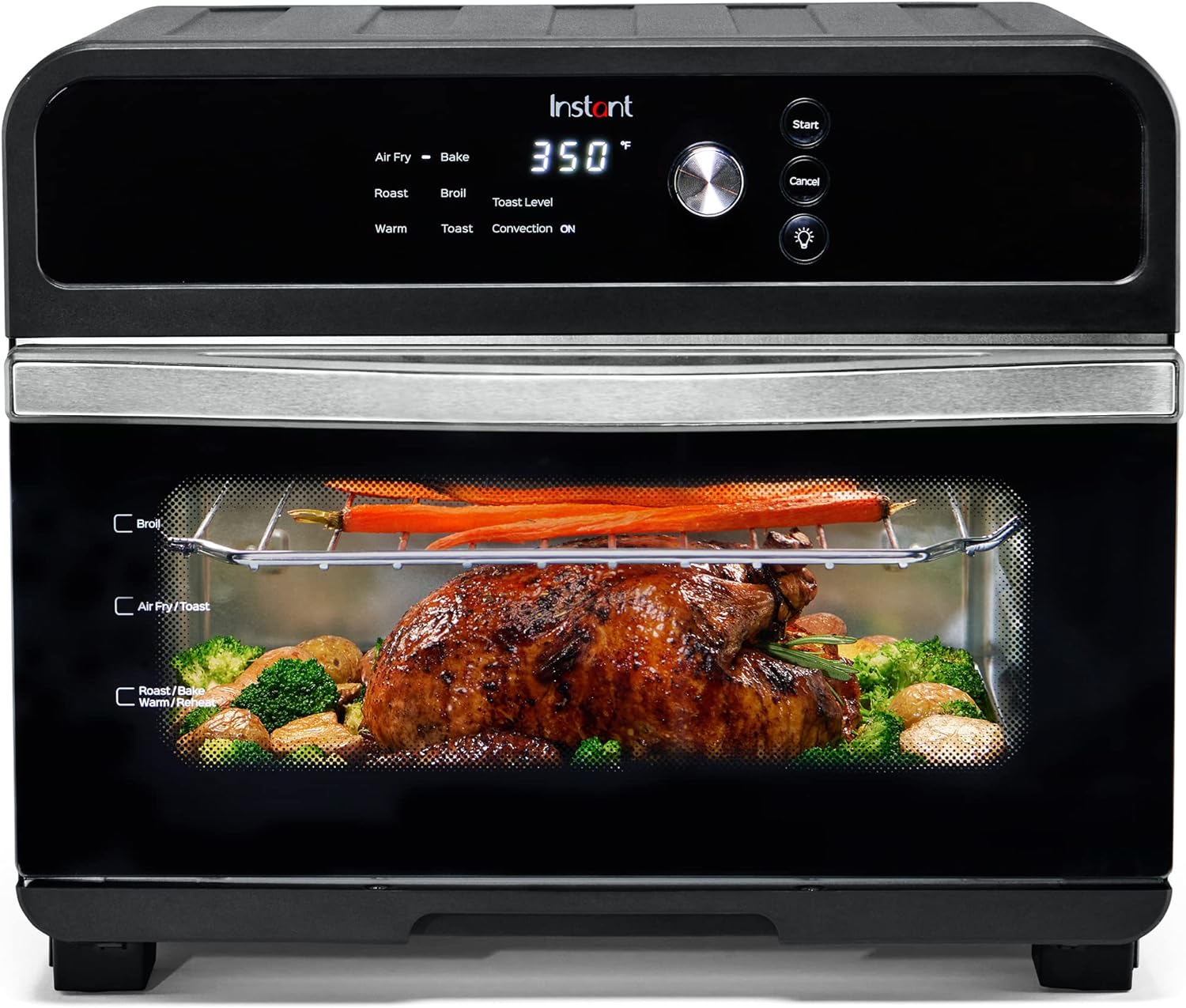 Instant Pot 10QT Air Fryer, 7-in-1 Functions with EvenCrisp Technology that Crisps, Broils, Bakes, Roasts, Dehydrates, Reheats & Rotisseries, Includes over 100 In-App Recipes, Stainless Steel