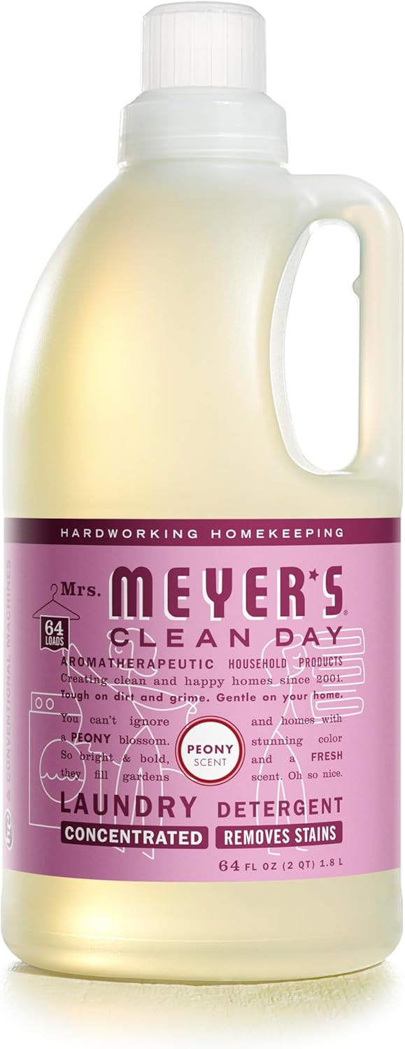MRS. MEYER'S CLEAN DAY Liquid Laundry Detergent, Biodegradable Formula Infused with Essential Oils, Lavender, 64 oz (64 Loads)
