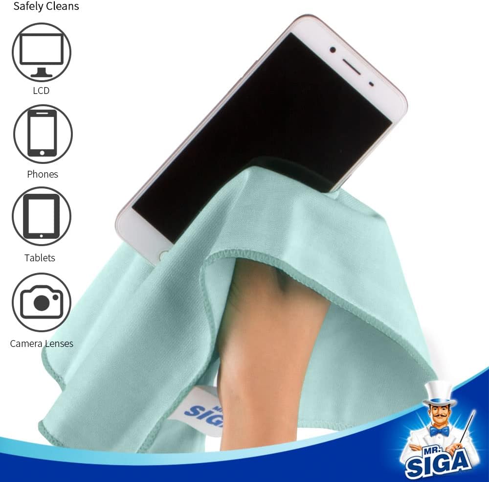 MR.SIGA Ultra Fine Microfiber Cloths for Glass, Pack of 12, 35 x 40cm 13.7