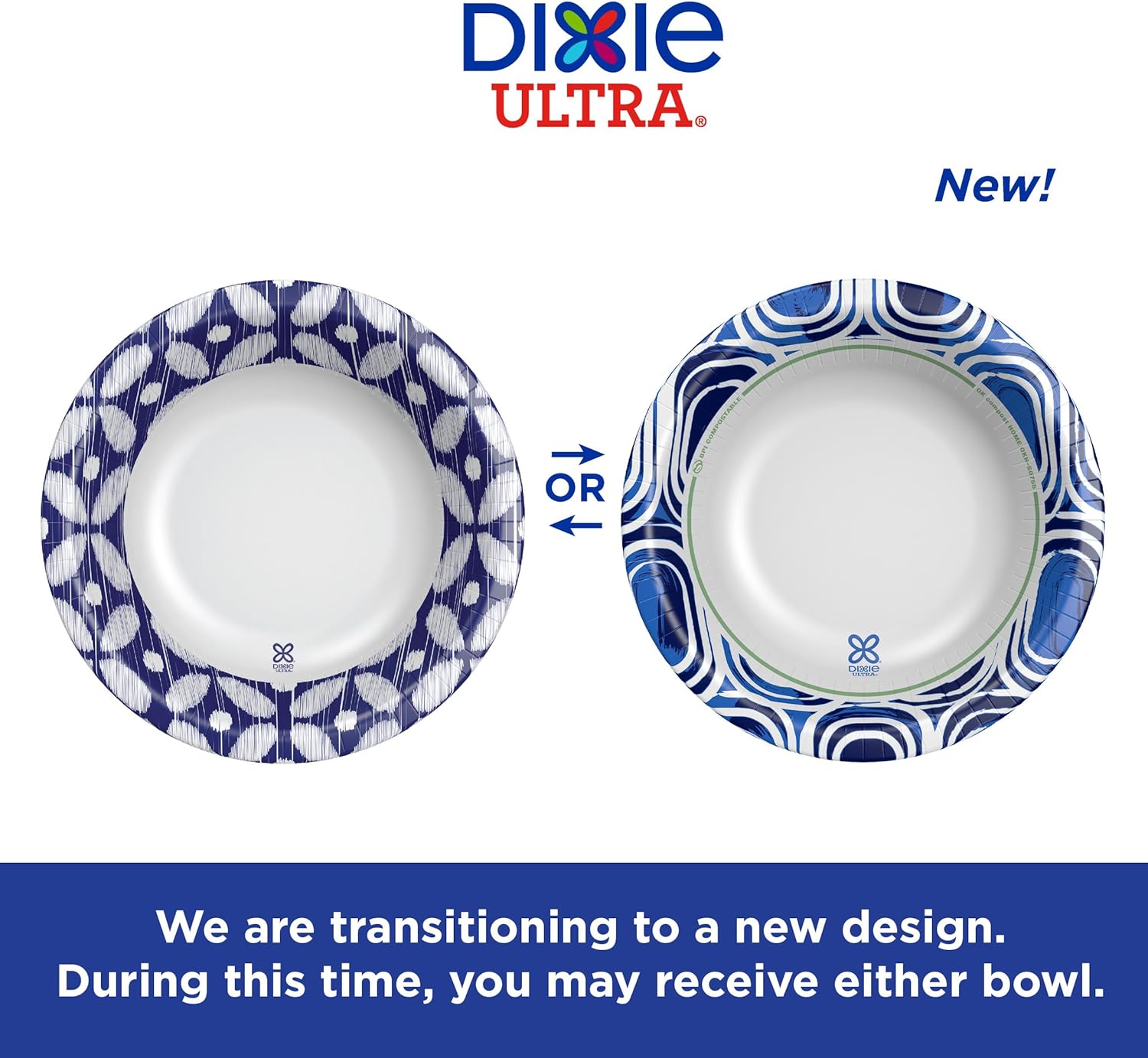 DIXIE Ultra, Large Paper Bowls, 20 Oz, 26 Count (Pack of 6), Microwave Safe, Compostable, Disposable Bowls Great For Breakfast, Lunch, And Dinner Meals