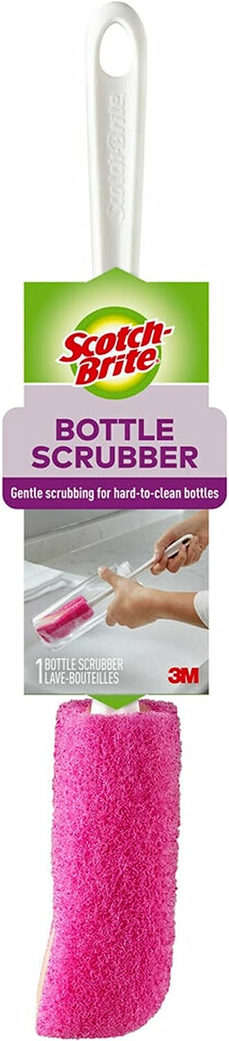 Scotch-Brite Kitchen Brush Kit - Glass and Water Bottle Brush & Advanced Soap Control Dishwand Brush - Scrub Brushes for Cleaning Kitchen and Washing Dishes