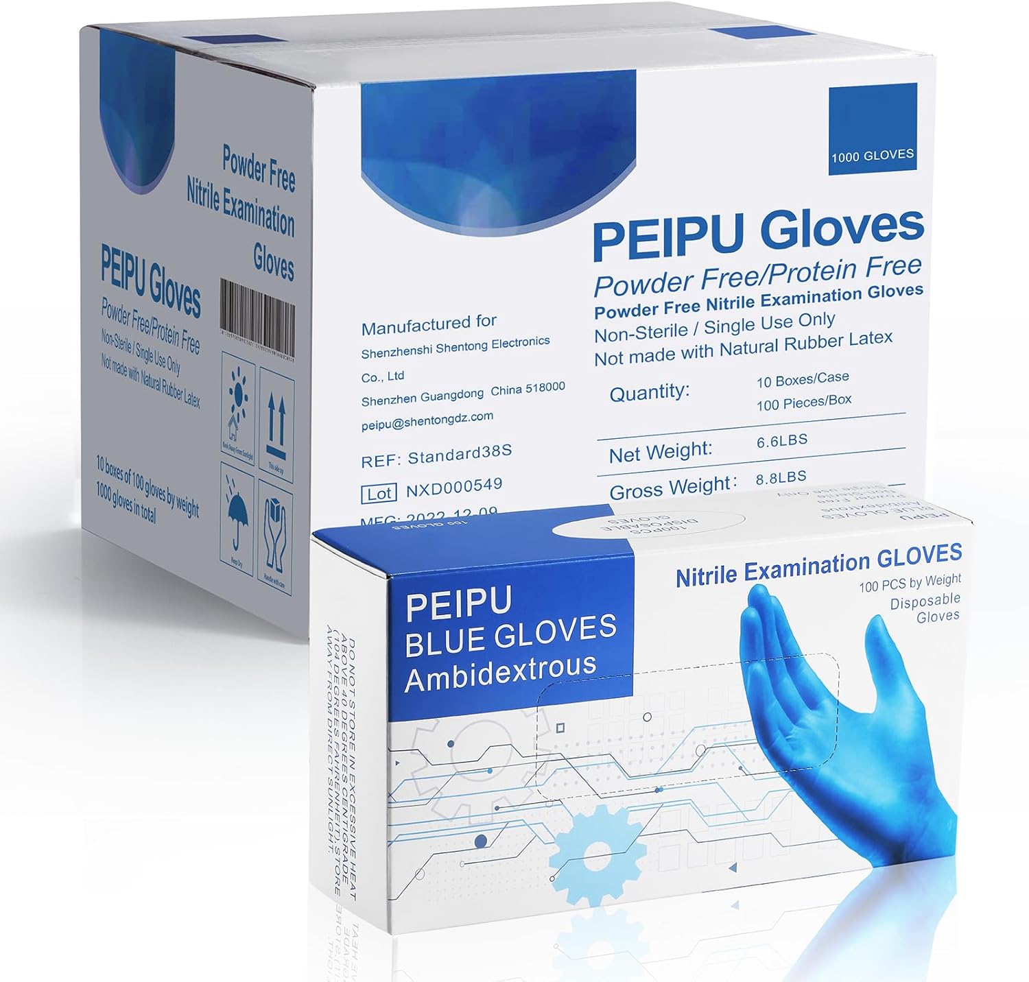 PEIPU Nitrile Exam Gloves Disposable Gloves,Powder Free, Cleaning Service Gloves, Latex Free