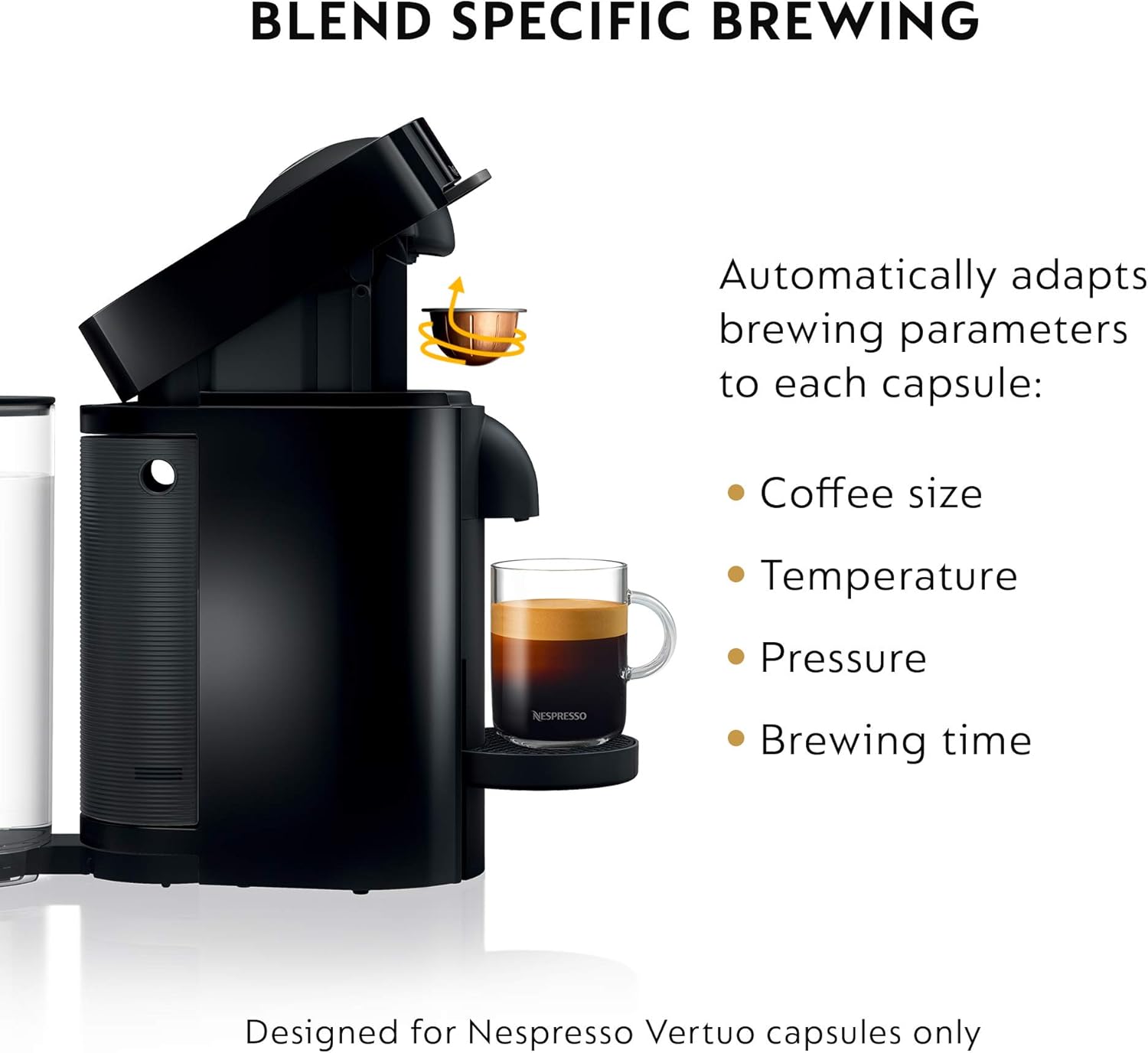 Nespresso Vertuo Plus Coffee and Espresso Maker by De'Longhi, Grey
