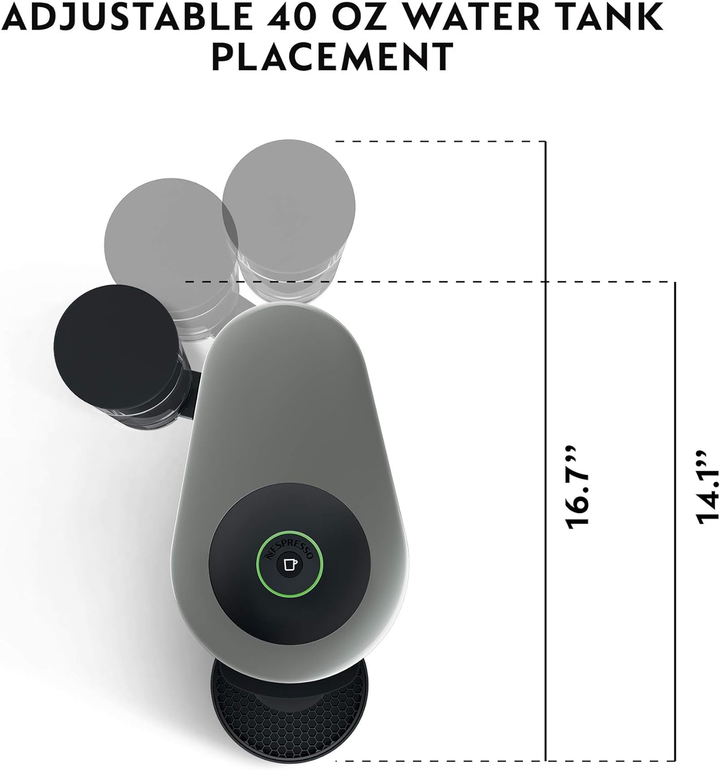 Nespresso Vertuo Plus Coffee and Espresso Maker by De'Longhi, Grey
