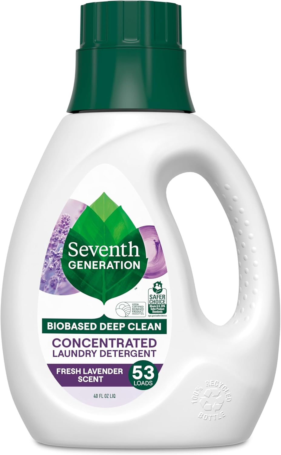 Seventh Generation Concentrated Laundry Detergent Liquid Free & Clear Fragrance Free 40 Fl Oz (Pack of 2)