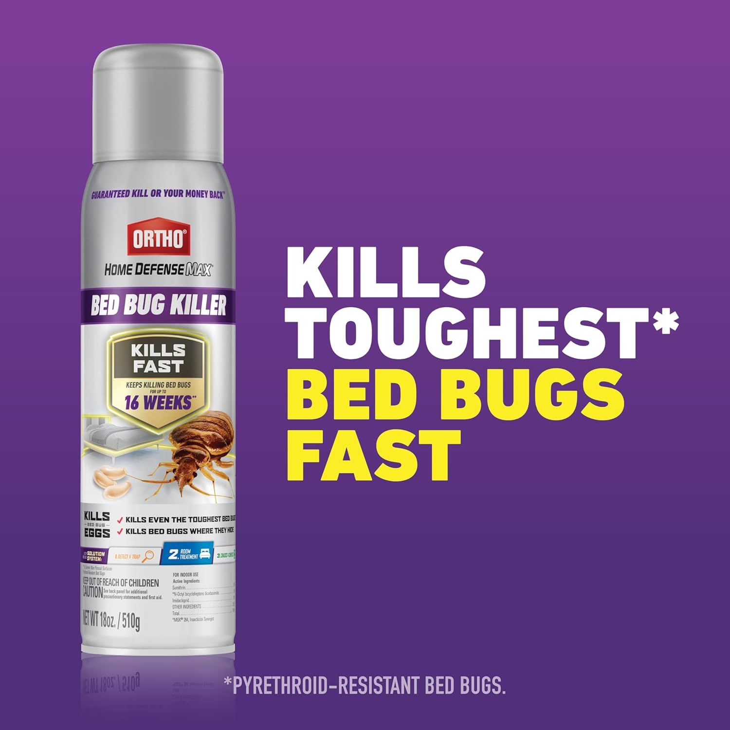 Ortho Home Defense Max Bed Bug, Flea and Tick Killer - With Ready-to-Use Comfort Wand, Kills Bed Bugs and Bed Bug Eggs, Bed Bug Spray Also Kills Fleas and Ticks, 1 gal.