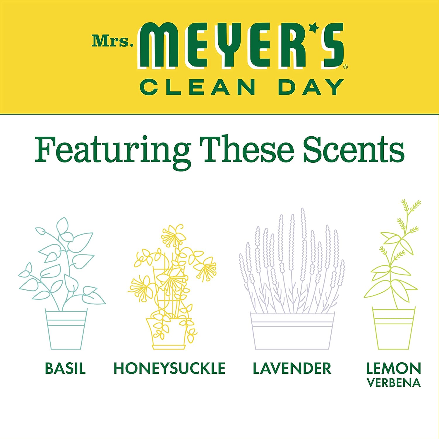 MRS. MEYER'S CLEAN DAY Liquid Dish Soap Refill, Biodegradable Formula, Honeysuckle, 48 fl. oz