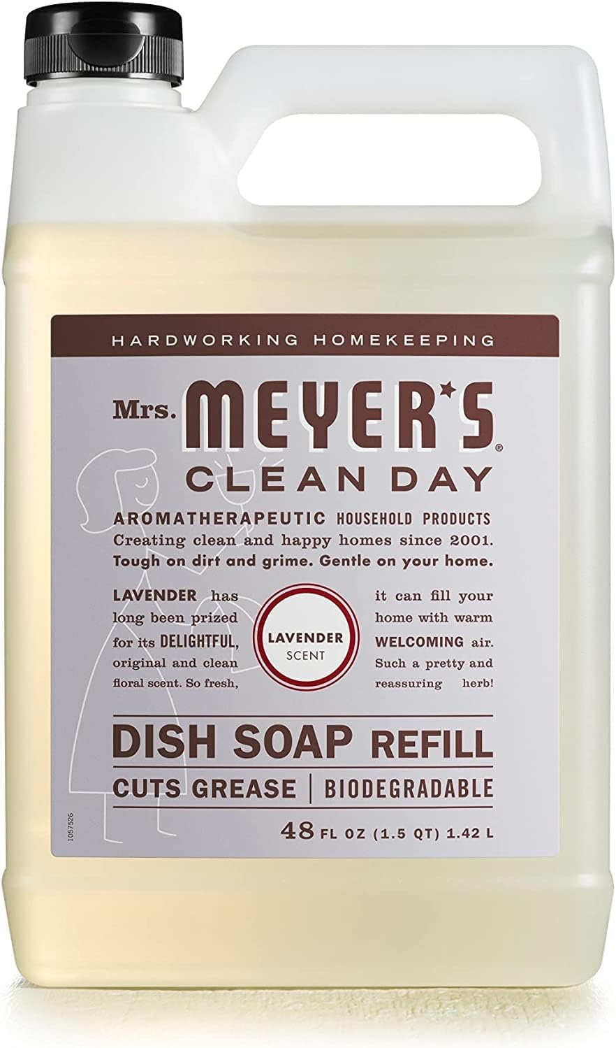 MRS. MEYER'S CLEAN DAY Liquid Dish Soap, Biodegradable Formula, Basil, 16 fl. oz - Pack of 3