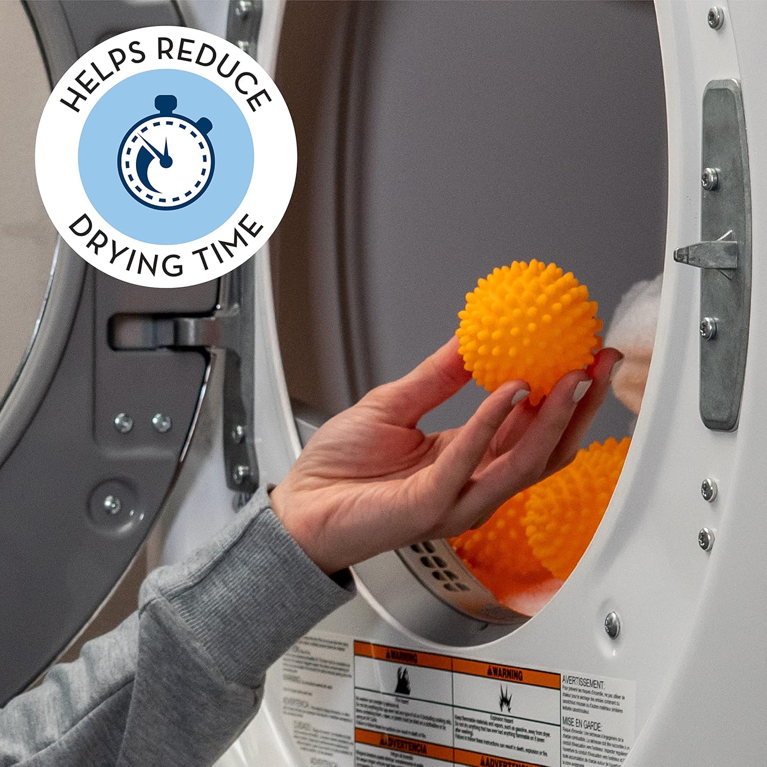 S&T INC. Reusable Dryer Balls, Fabric Softener for Laundry, Blue, 2.5 in, 6 Pack