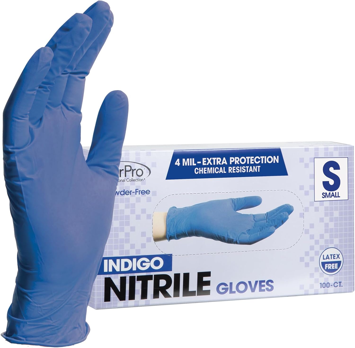ForPro Professional Collection Disposable Nitrile Gloves, Chemical Resistant, Powder-Free, Latex-Free, Non-Sterile, Food Safe, 4 Mil, Black, Large, 100-Count