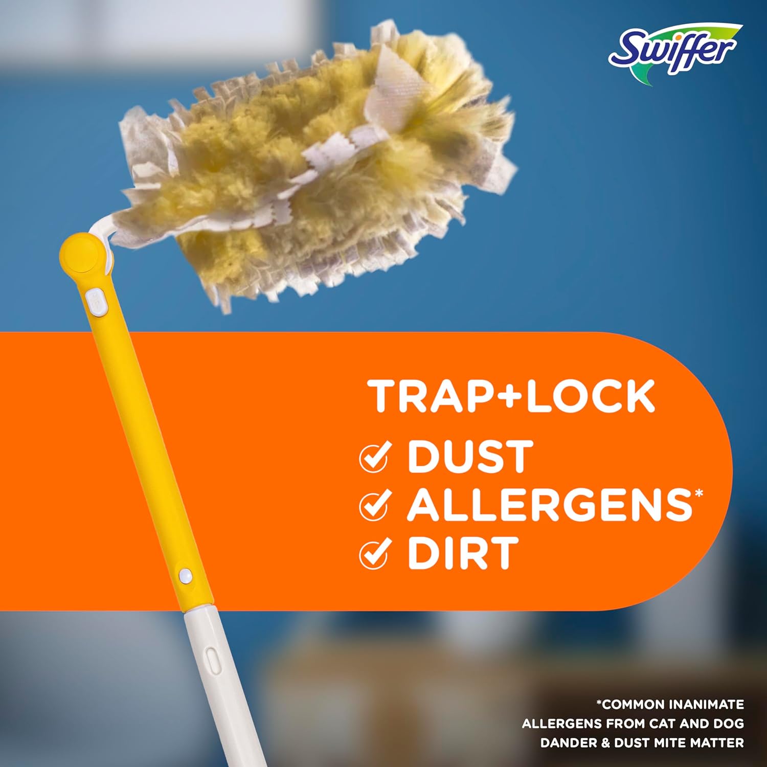 Swiffer Duster Heavy Duty 3 ft Extended Handle Dusting Kit (1 Duster, 12 Refills)