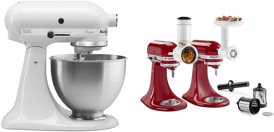 KitchenAid Classic Series 4.5 Quart Tilt-Head Stand Mixer K45SS, White