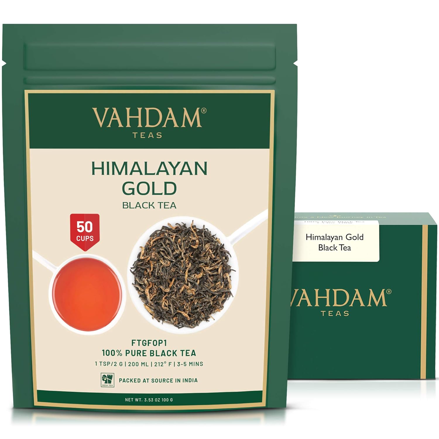 VAHDAM, Organic Turmeric Ginger Herbal Tea Bags (100 Pyramid Tea Bags) Caffeine Free, Non GMO, Gluten Free | 100% Pure Herbal Blend - Savory & Spicy | Plant-Based Tea Bags | Resealable Ziplock Pouch