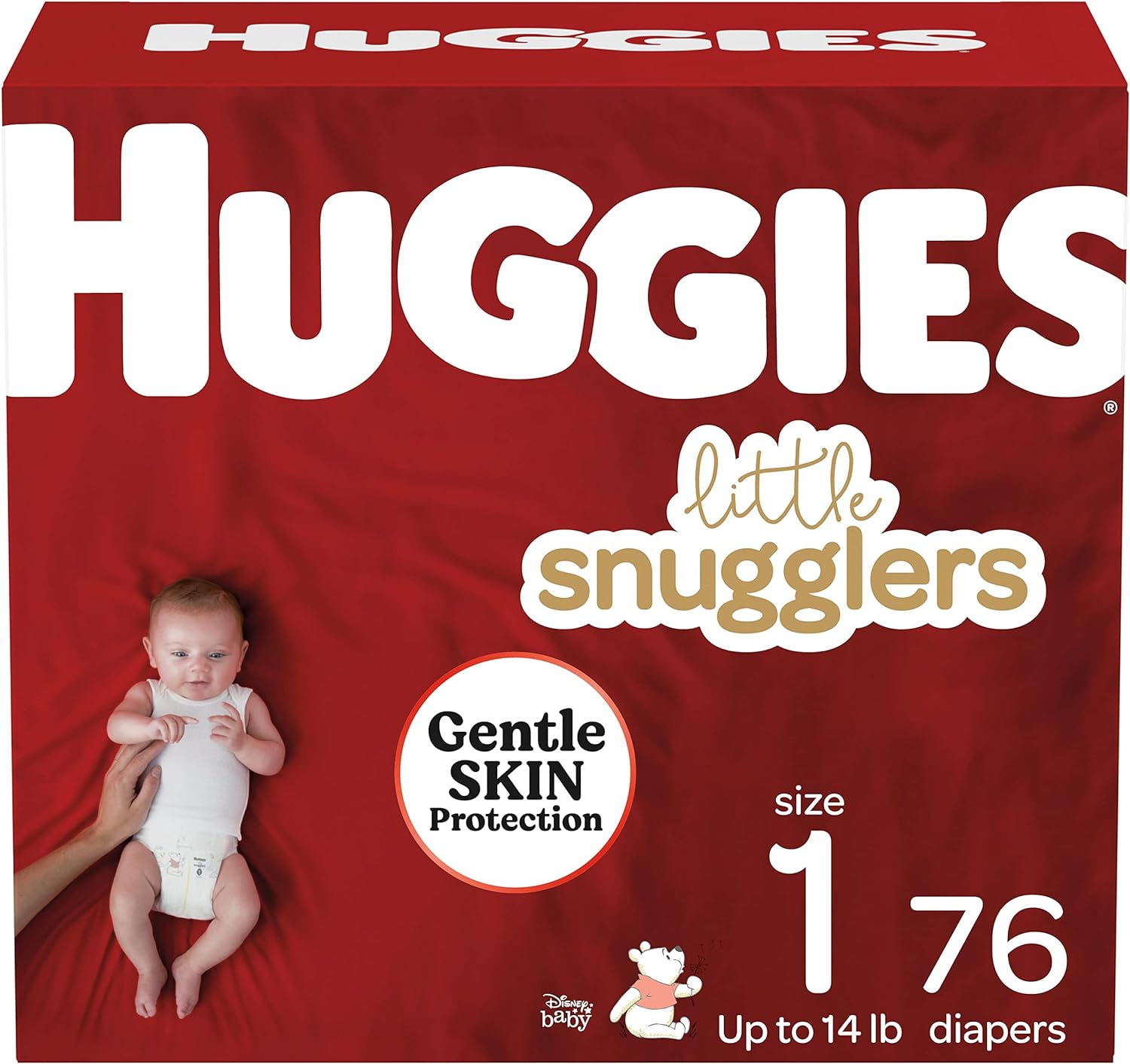 Huggies Size 1 Diapers, Little Snugglers Diapers, Size 1 (8-14 lbs), 198 Ct (6 packs of 33)