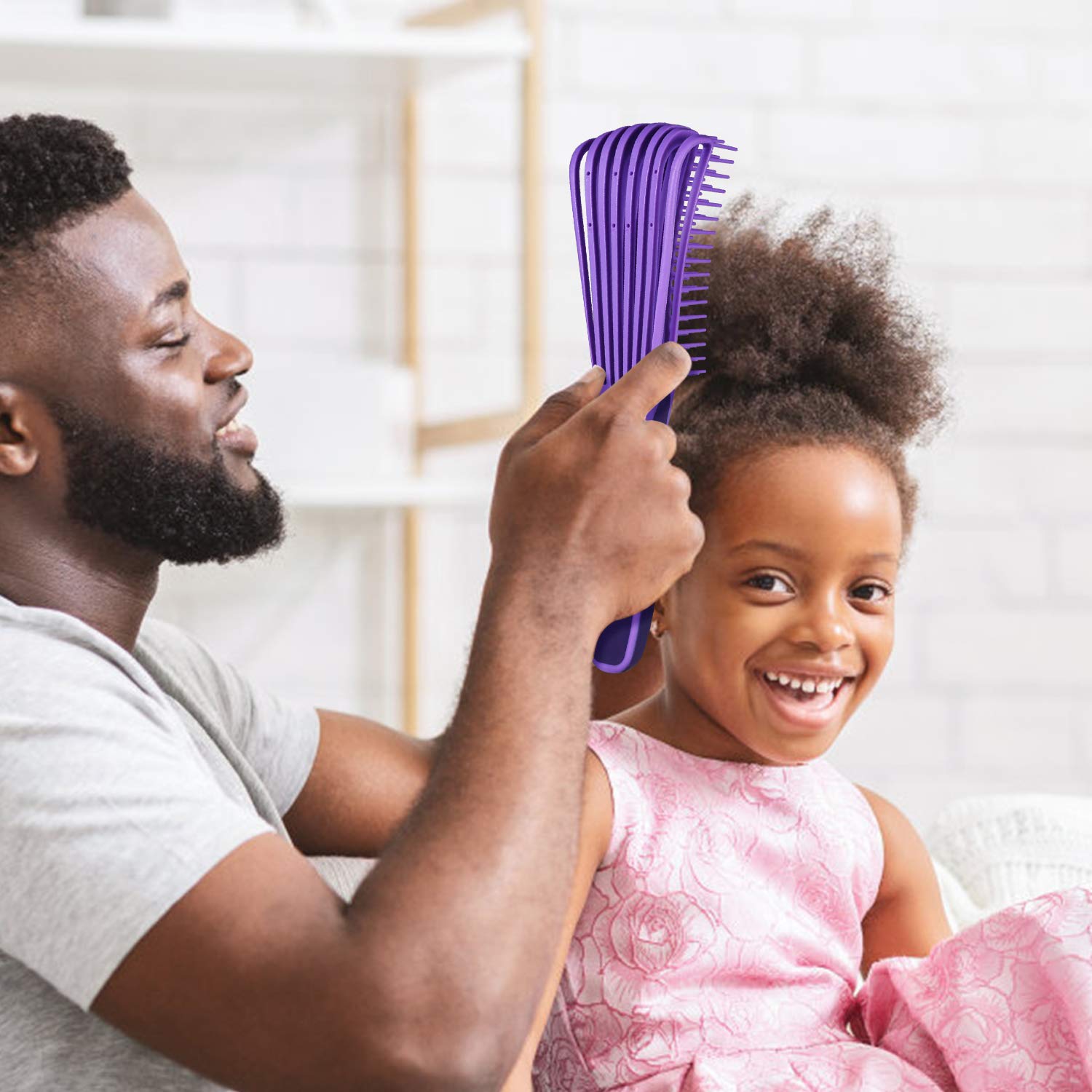 BESTOOL Hair Brush, Detangling Brush for Natural Black and Curly Hair (Pink, Afro 3/4abc), Ideal for Wet or Dry Hair