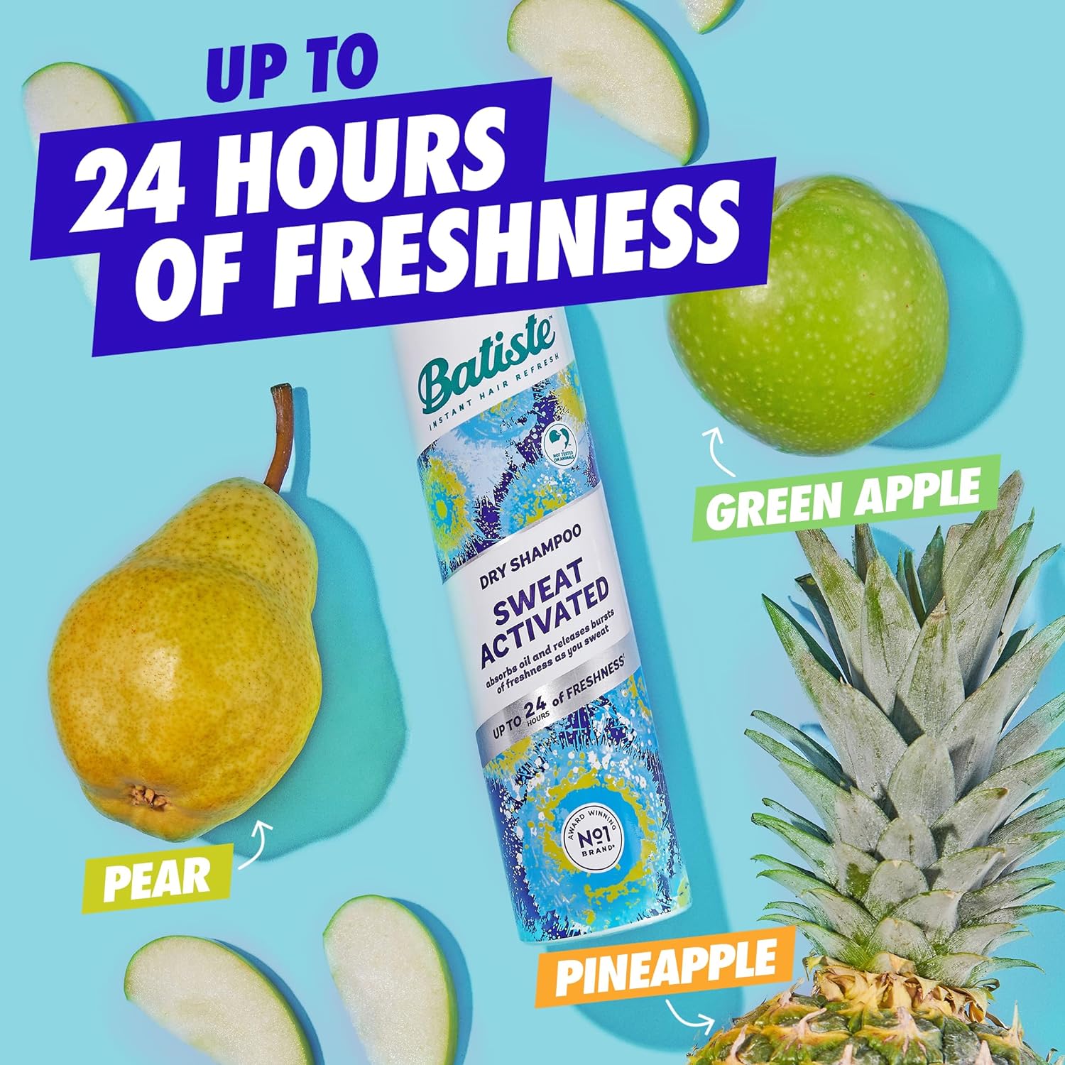 Batiste Sweat Activated Dry Shampoo, Neutralizes Odor for Up to 24 Hours & Prevents Sweat Buildup in Hair, Waterless Shampoo, 3.81 Oz