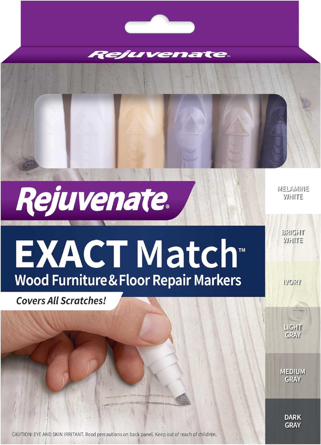 Rejuvenate, Espr Furniture & Floor Repair Markers Make Scratches Disappear Wood-Combination of 6 Colors Maple, Oak, Cherry, Walnut, Mahogany, Espresso, 1 Pack, Multicolor, 6 Count