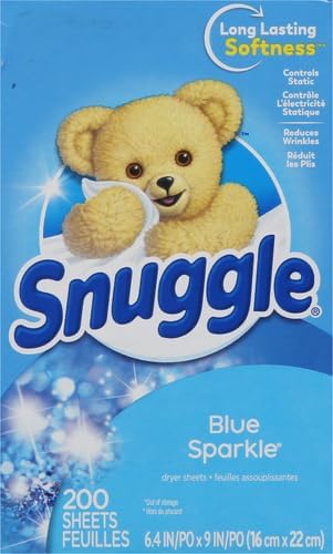 Snuggle Fabric Softener Dryer Sheets, Blue Sparkle, 200 Count
