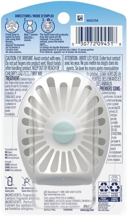 Febreze Small Spaces Air Freshener Linen & Sky, .25 fl. oz., Pack of 4