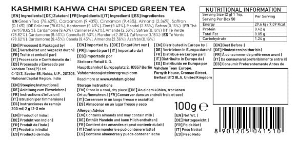 VAHDAM, Organic Turmeric Ginger Herbal Tea Bags (100 Pyramid Tea Bags) Caffeine Free, Non GMO, Gluten Free | 100% Pure Herbal Blend - Savory & Spicy | Plant-Based Tea Bags | Resealable Ziplock Pouch