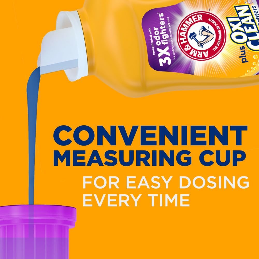 Arm & Hammer Plus OxiClean Odor Blasters Fresh Burst, 128 Loads Liquid Laundry Detergent, 166.5 Fl oz