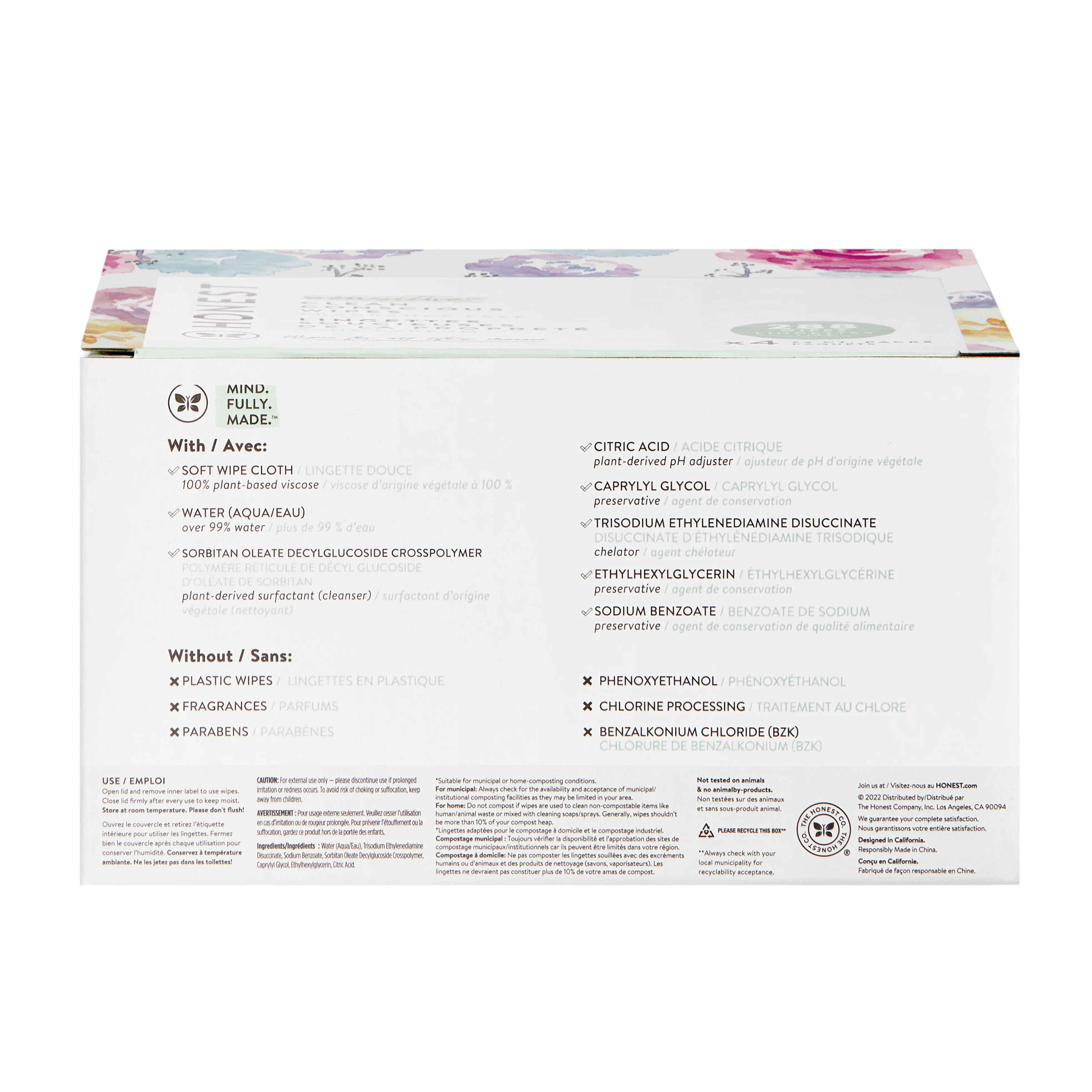 The Honest Company Wipes 288Ct Rose