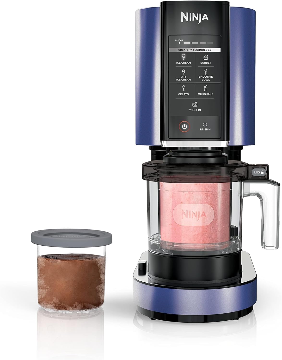 SharkNinja NC301 CREAMi 7-In-1 Ice Cream Maker with 7 Custom Frozen Treat Modes and Easy 3-Step Treat Preparation (Cloud Silver, Renewed)