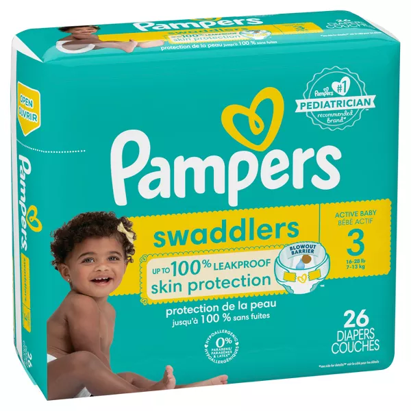Pampers Swaddlers Active Baby Diaper Size 3-26  Count