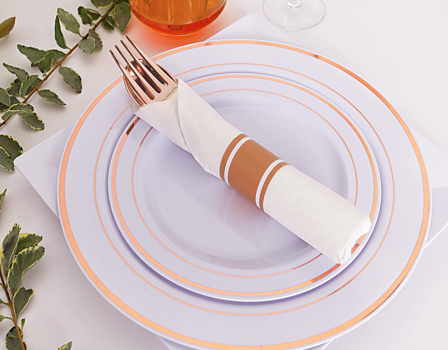 Supernal 60 Pack Pre Rolled Napkins with Gold Plastic Silverware, Premium Disposable Gold Wrapped Cutlery Set Includes: 60 Forks 60 Knives 60 Spoons 60 Napkin for Party