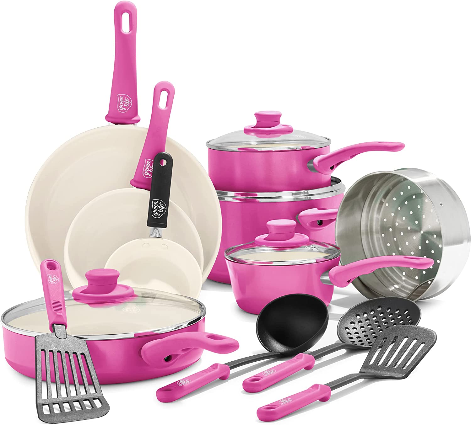 Ceramic non-stick 12-piece pan set