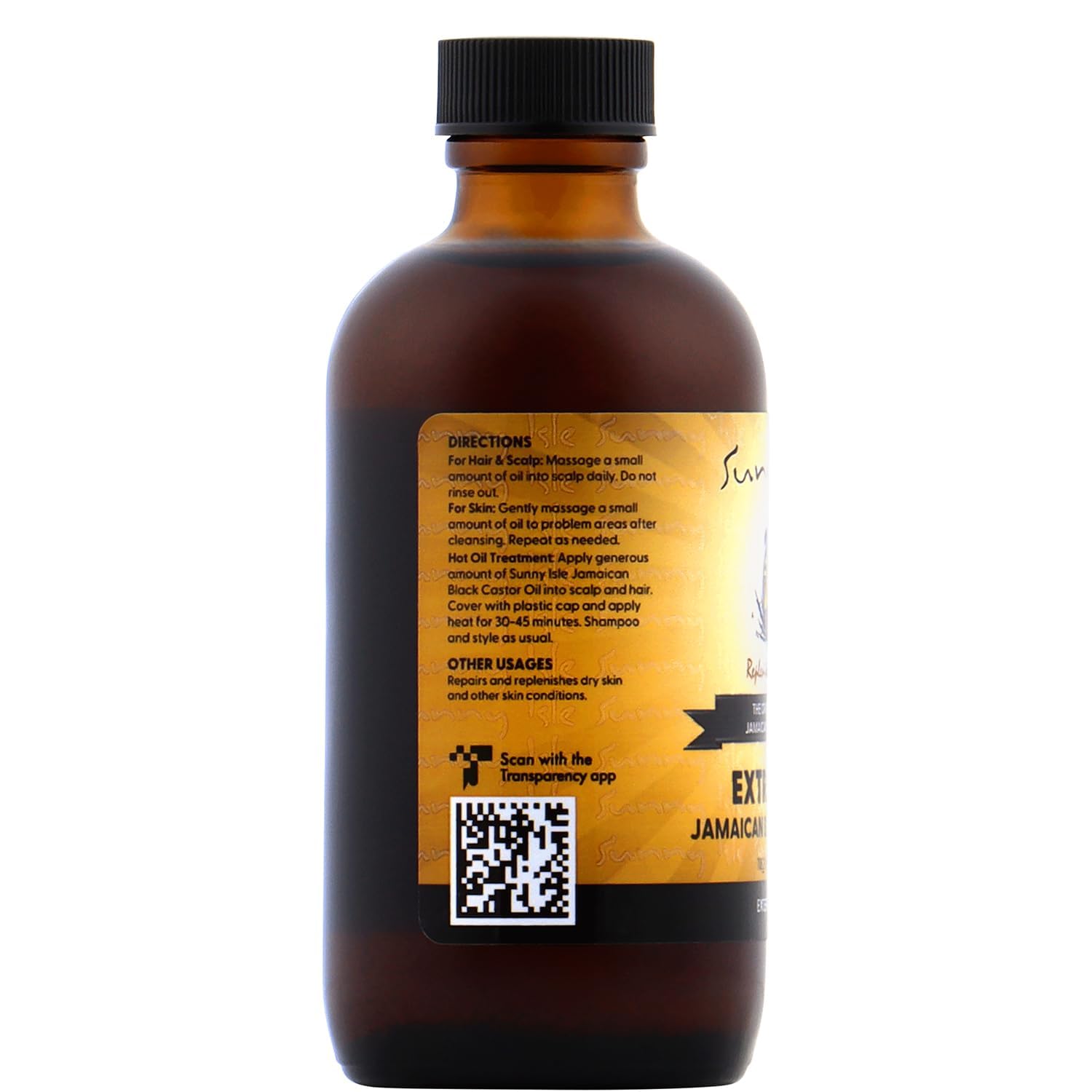 Sunny Isle Jamaican Black Castor Oil 4oz | 100% Natural Treatment for Hair, Scalp and Skin