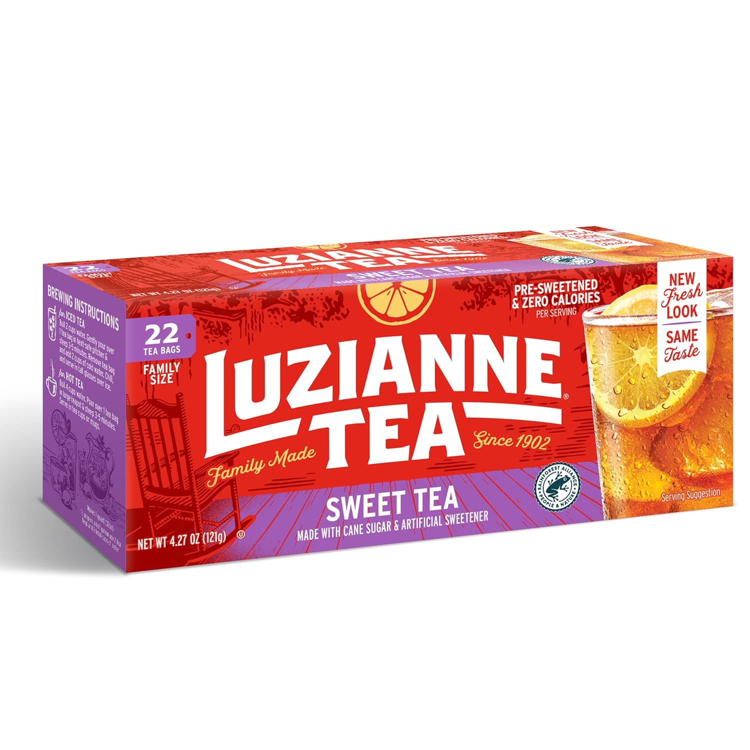 Luzianne Unsweetened Iced Tea Bags, Gallon Size, 24ct Box (Pack of 1)