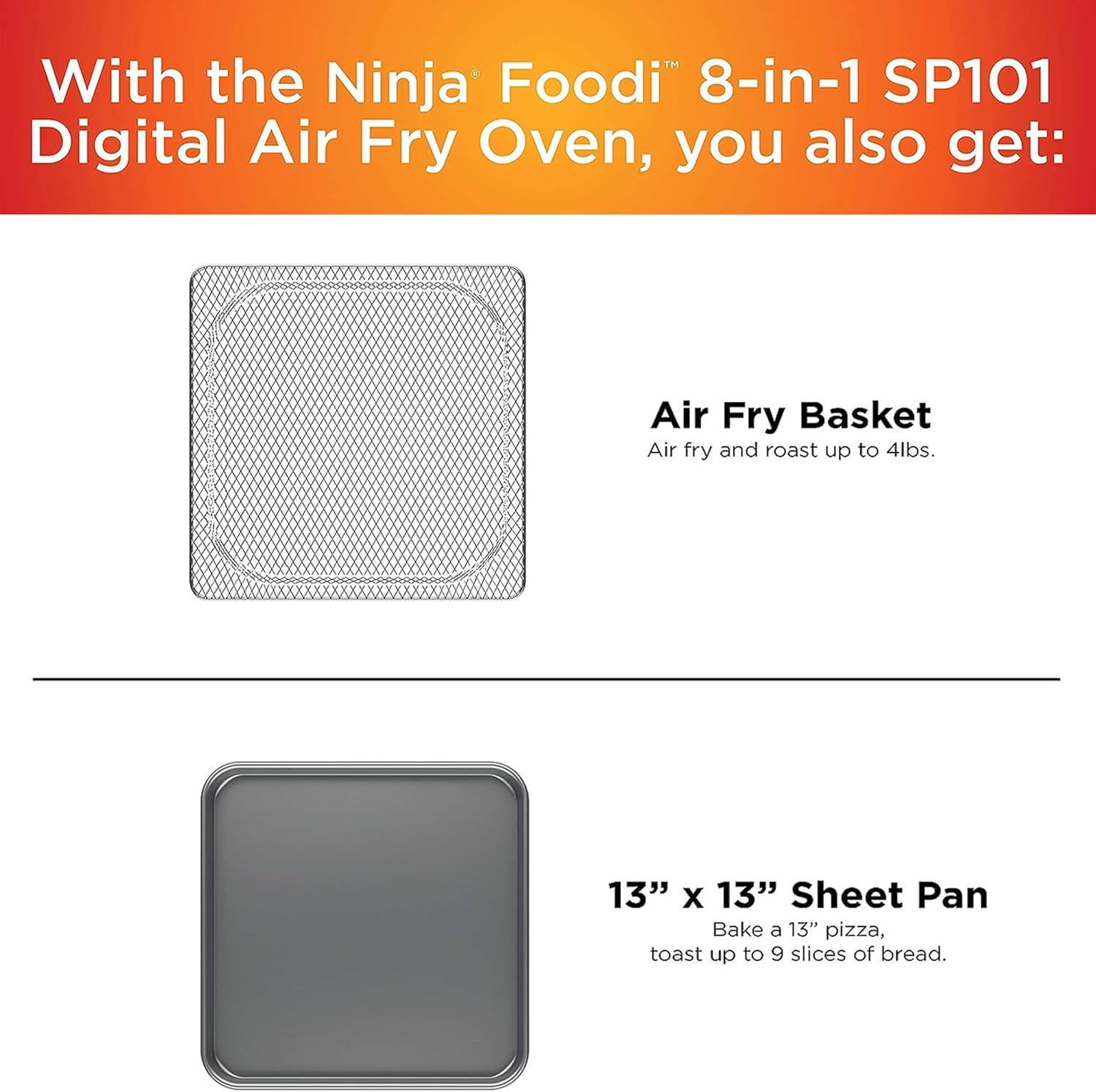 Ninja Flip Toaster Oven&Air Fryer, 8-in-1 Functionality, Flip Up&Away Capability for Storage Space, LargeCapacity, Air Fry Basket, SheetPan, Wire Rack&Removable Crumb Tray, Stainless,1800 watts, SP151