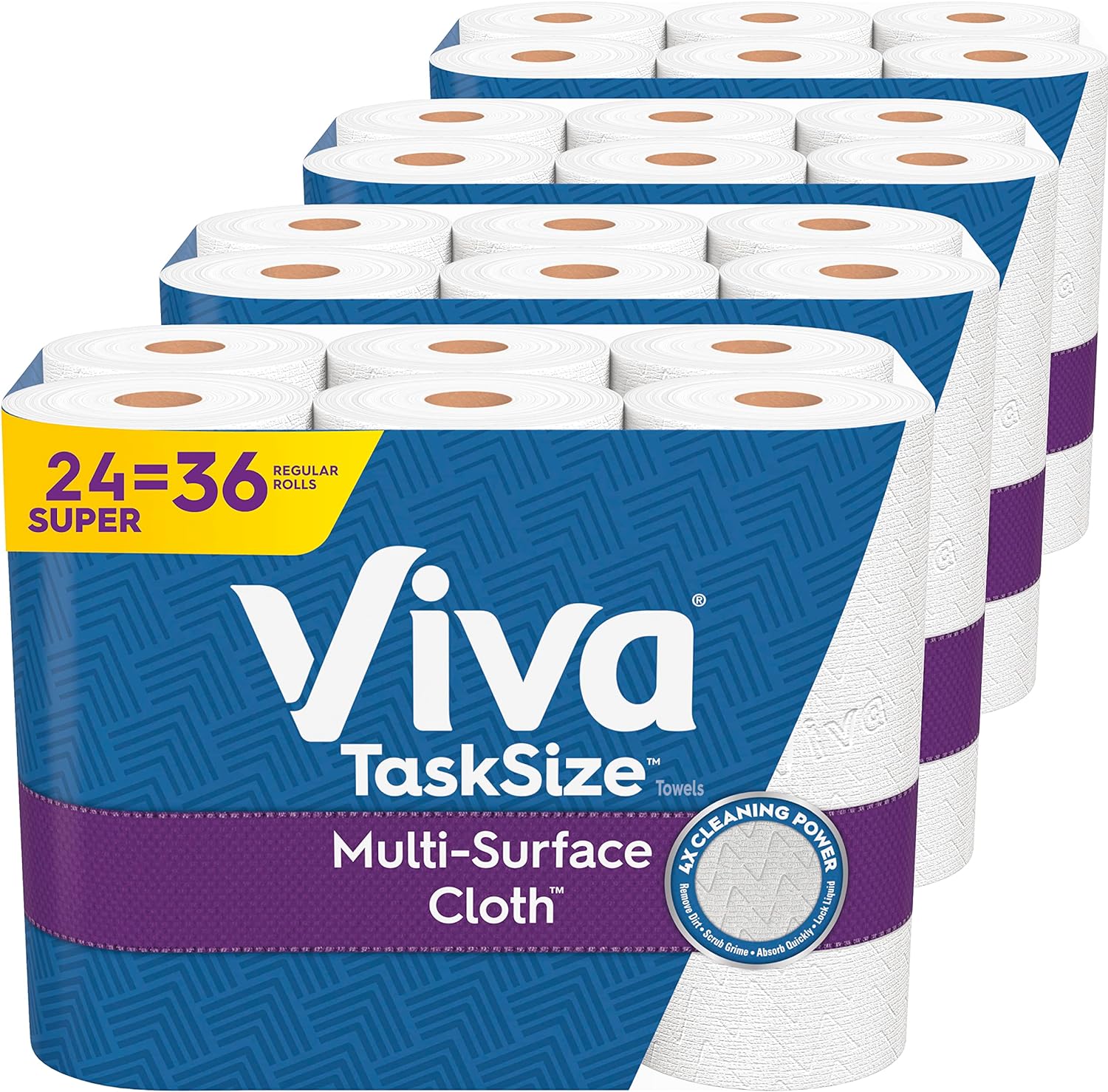 Viva Multi-Surface Cloth Paper Towels, Task Size - 24 Super Rolls (81 Sheets per Roll)