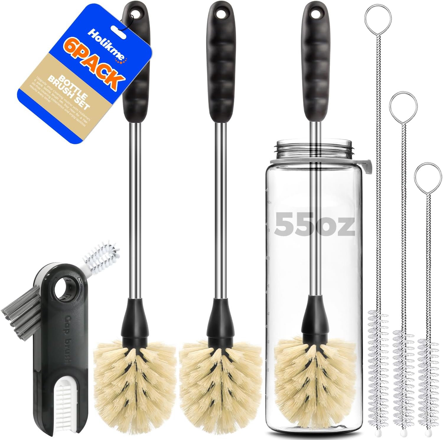 Holikme 6 Pack Bottle Brush Set, 14