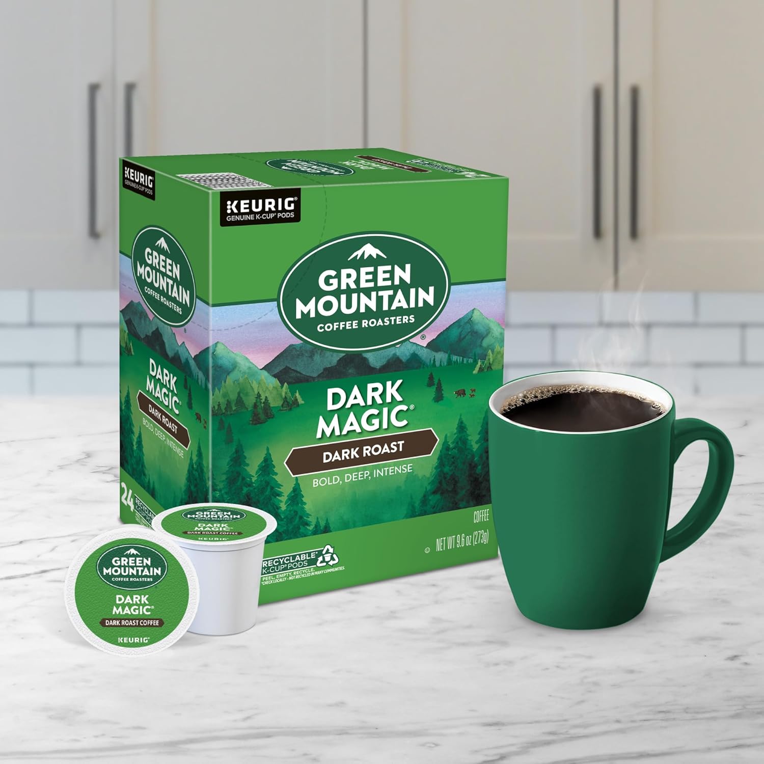 Green Mountain Coffee Roasters Dark Magic Keurig Single-Serve K-Cup Pods, Dark Roast Coffee, 72 Count (6 Packs of 12)