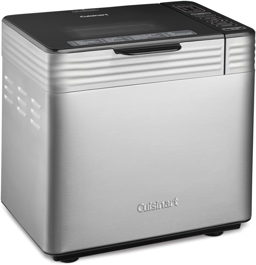 Cuisinart Bread Maker Machine, Compact and Automatic, Customizable Settings, Up to 2lb Loaves, CBK-110P1, Silver,Black