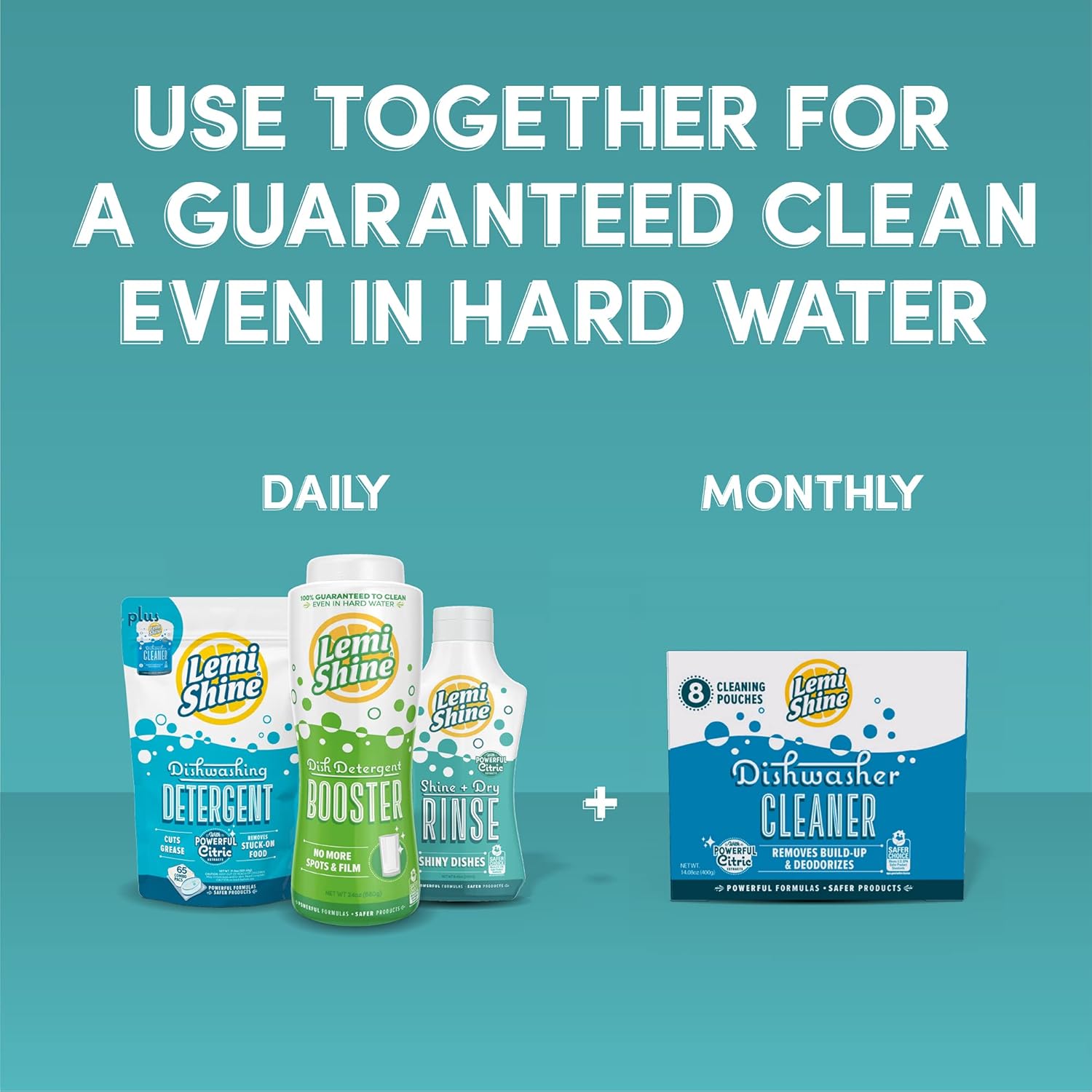 Lemi Shine - Shine + Dry Natural Dishwasher Rinse Aid, Hard Water Stain Remover (1 Pack - 25.35 oz)