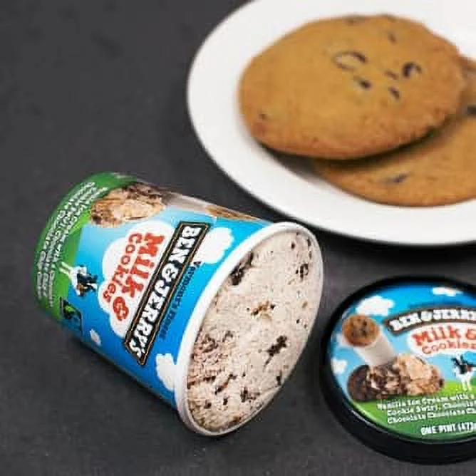 Ben & Jerry's Milk & Cookies Ice Cream, 16 oz. Pint, 6-Pack (Frozen)